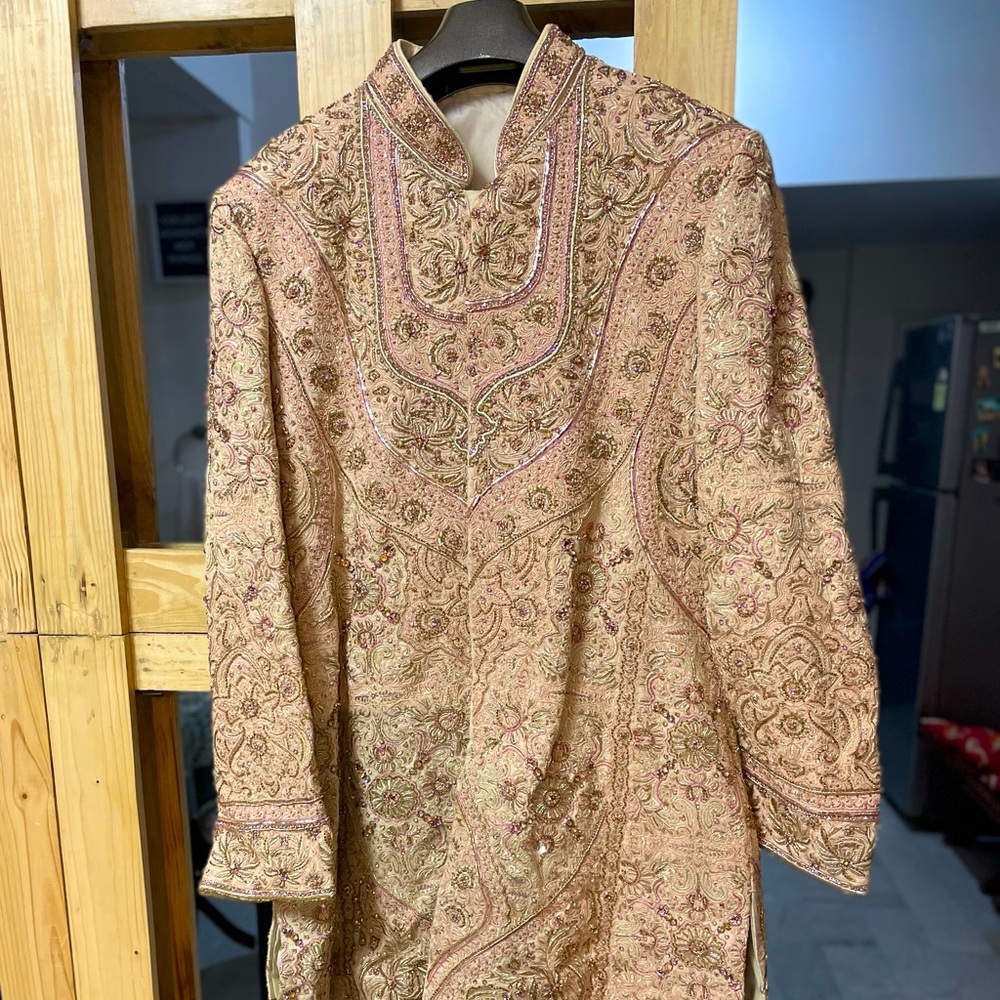 Sherwani. Wore once. Size 42. Appropriate for men’s with height of 5’10/6’ ft.